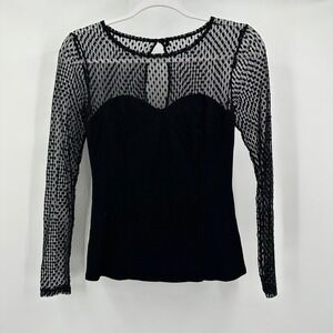 Guess‎ Womens Whimsigoth Mesh Lace Top Size S Vintage Y2K Gothic Romantic